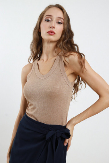 Lurex ribbed tank top