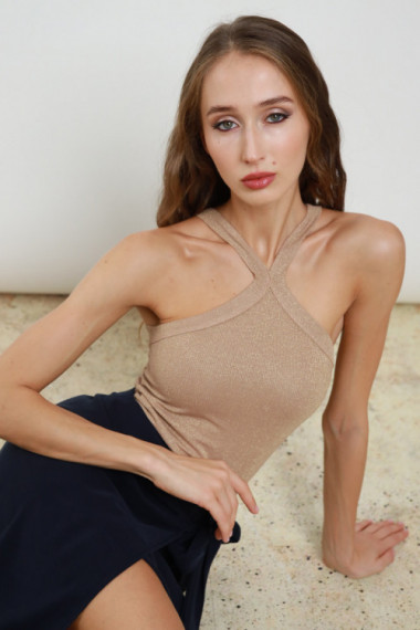Lurex Rippen -Tanktoper