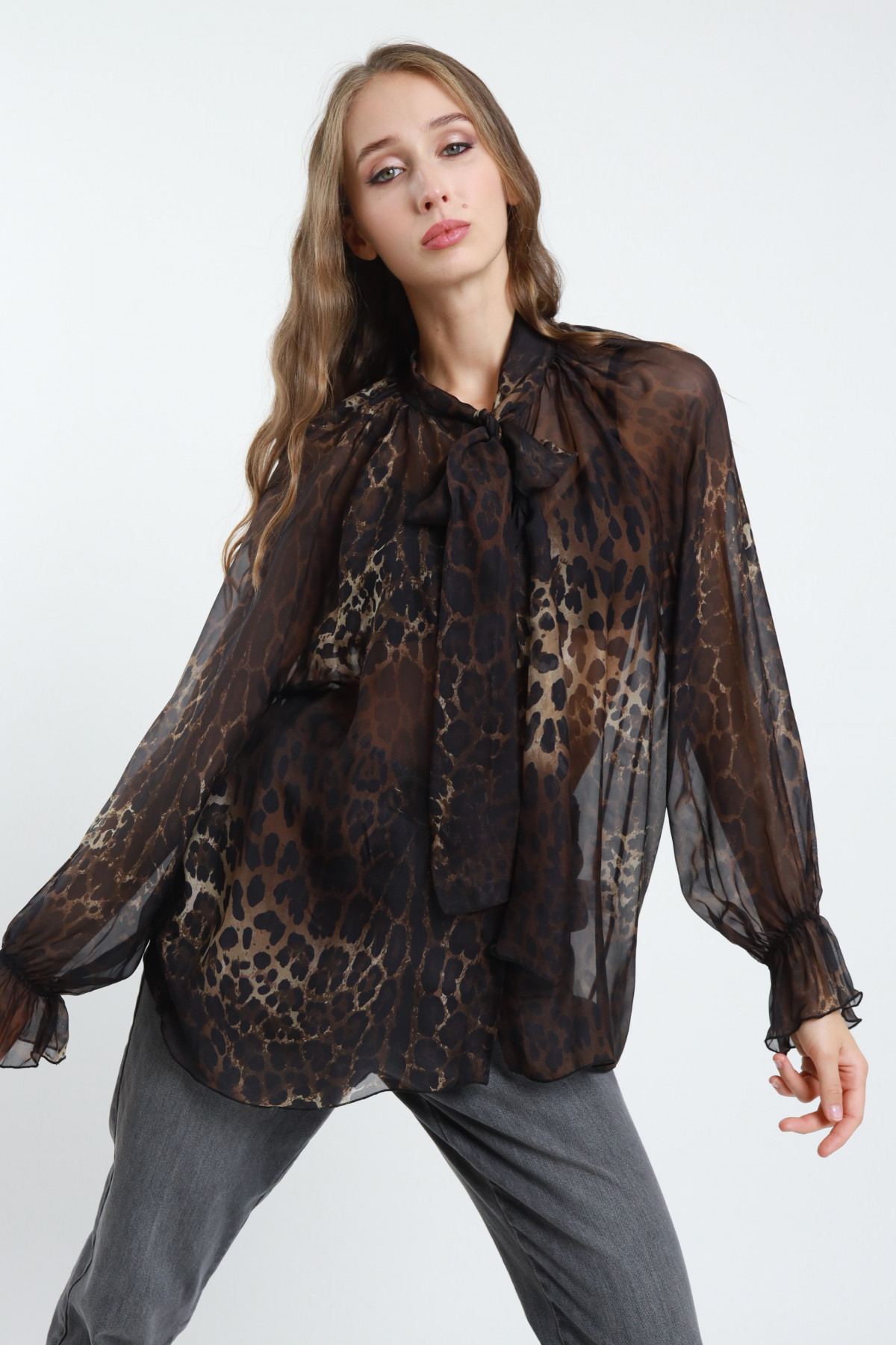 Camicia Maculata con Fiocco