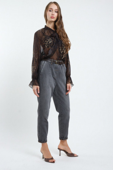 Jeans c/molla+cintura 100%co