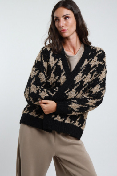 Cardigan Pied De Poule