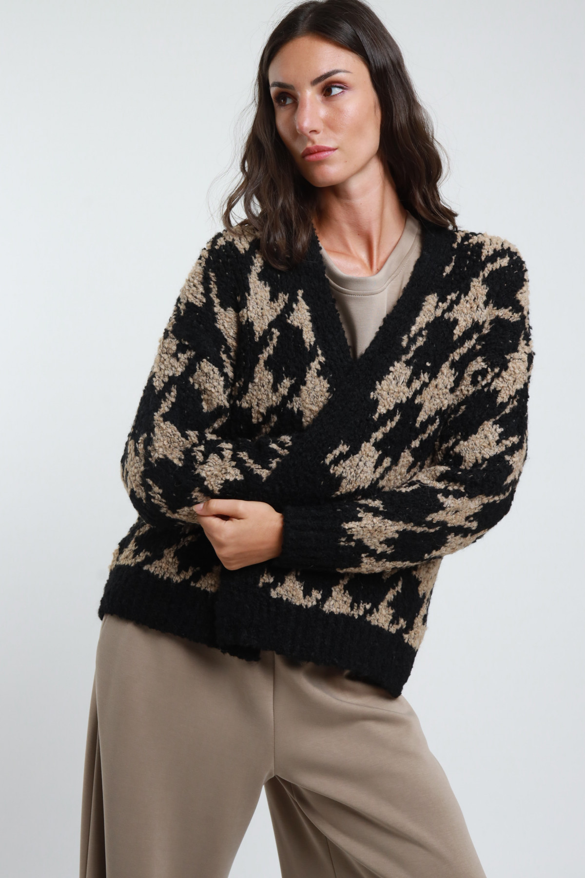 Cardigan Pied De Poule