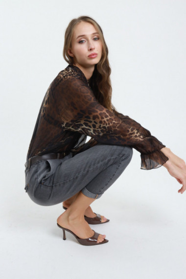 Jeans c/molla+cintura 100%co
