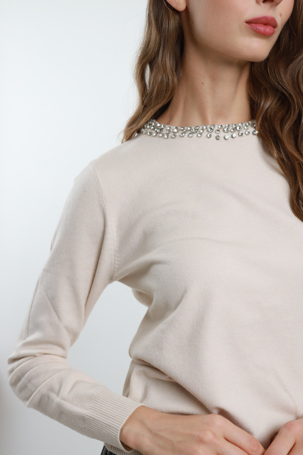 Maglia Girocollo Strass