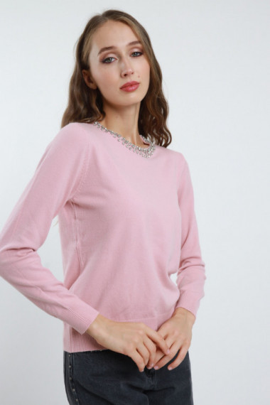 Maglia Girocollo Strass