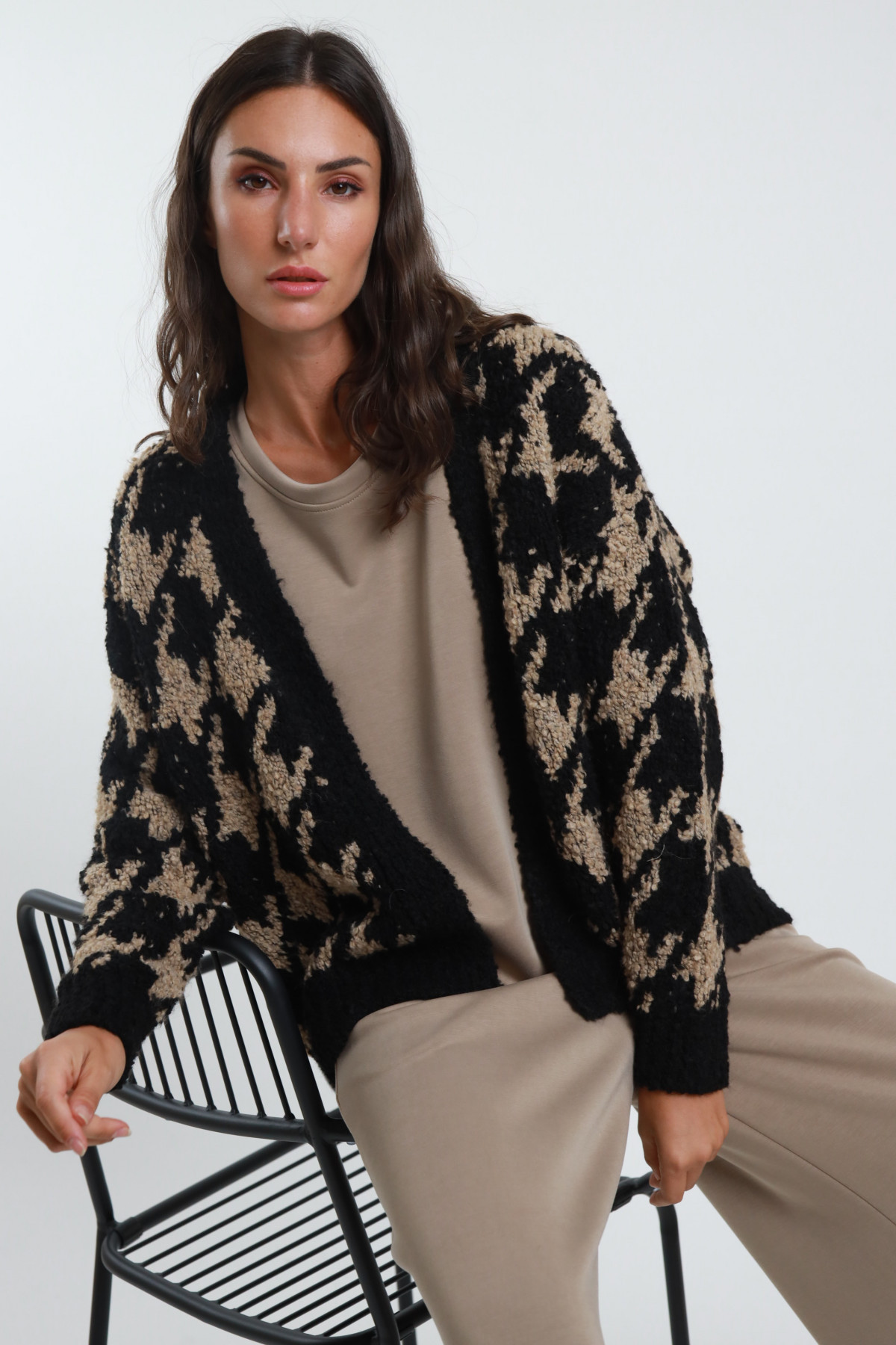 Cardigan Pied De Poule