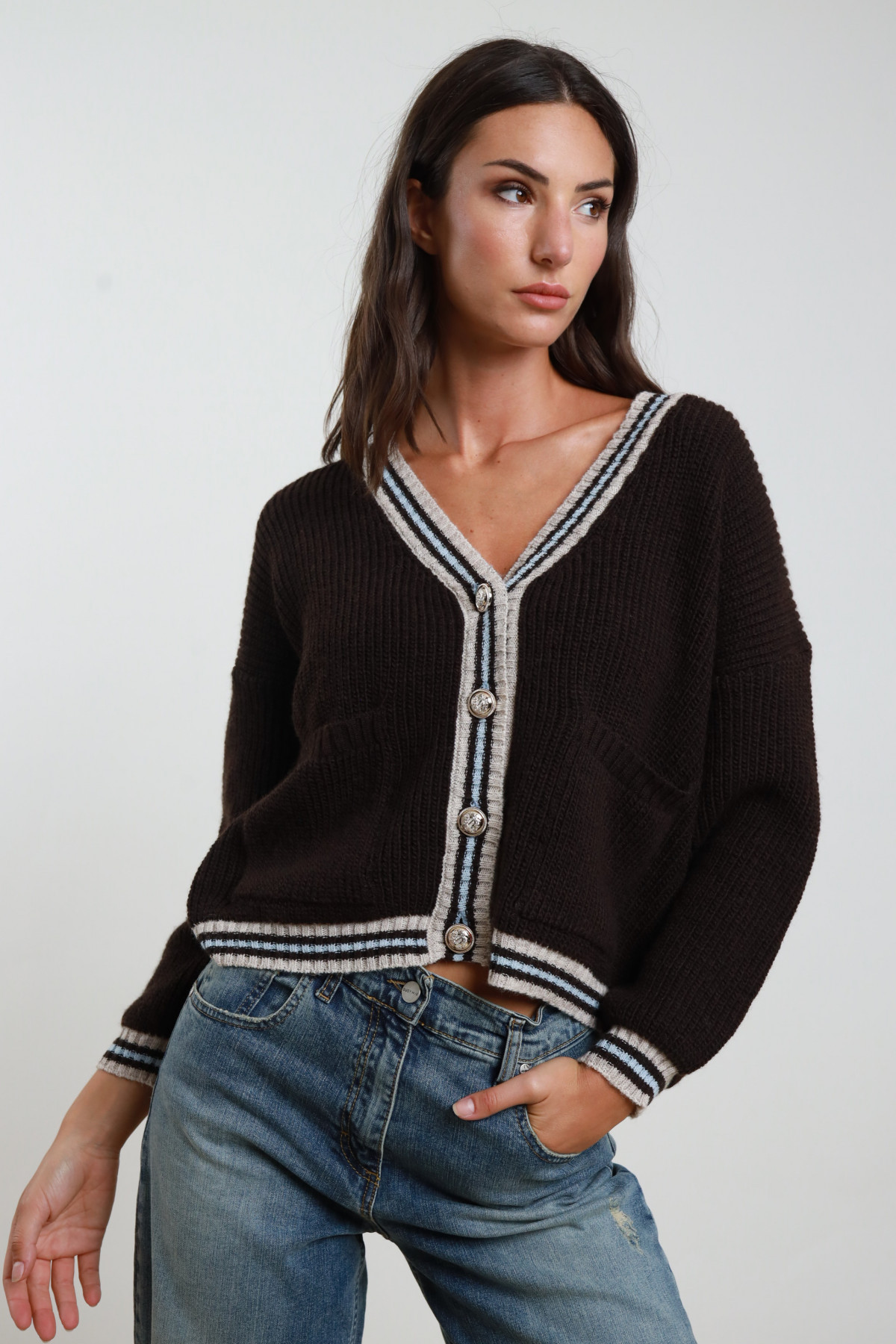 Cardigan 75%pc 10%wo 10%vi 5%wp+65%pc 28%wo 6%pa 1%ea