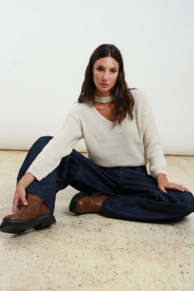 Pantalone jeans c/pieghe 100%co
