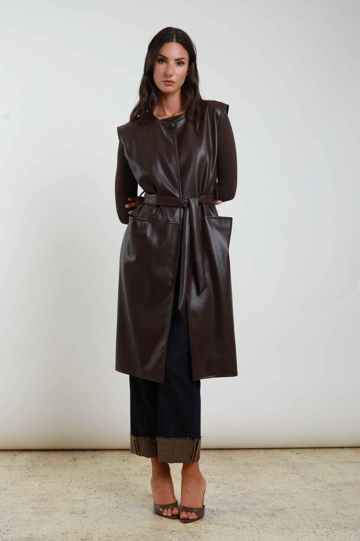 Gilet Lungo Ecopelle