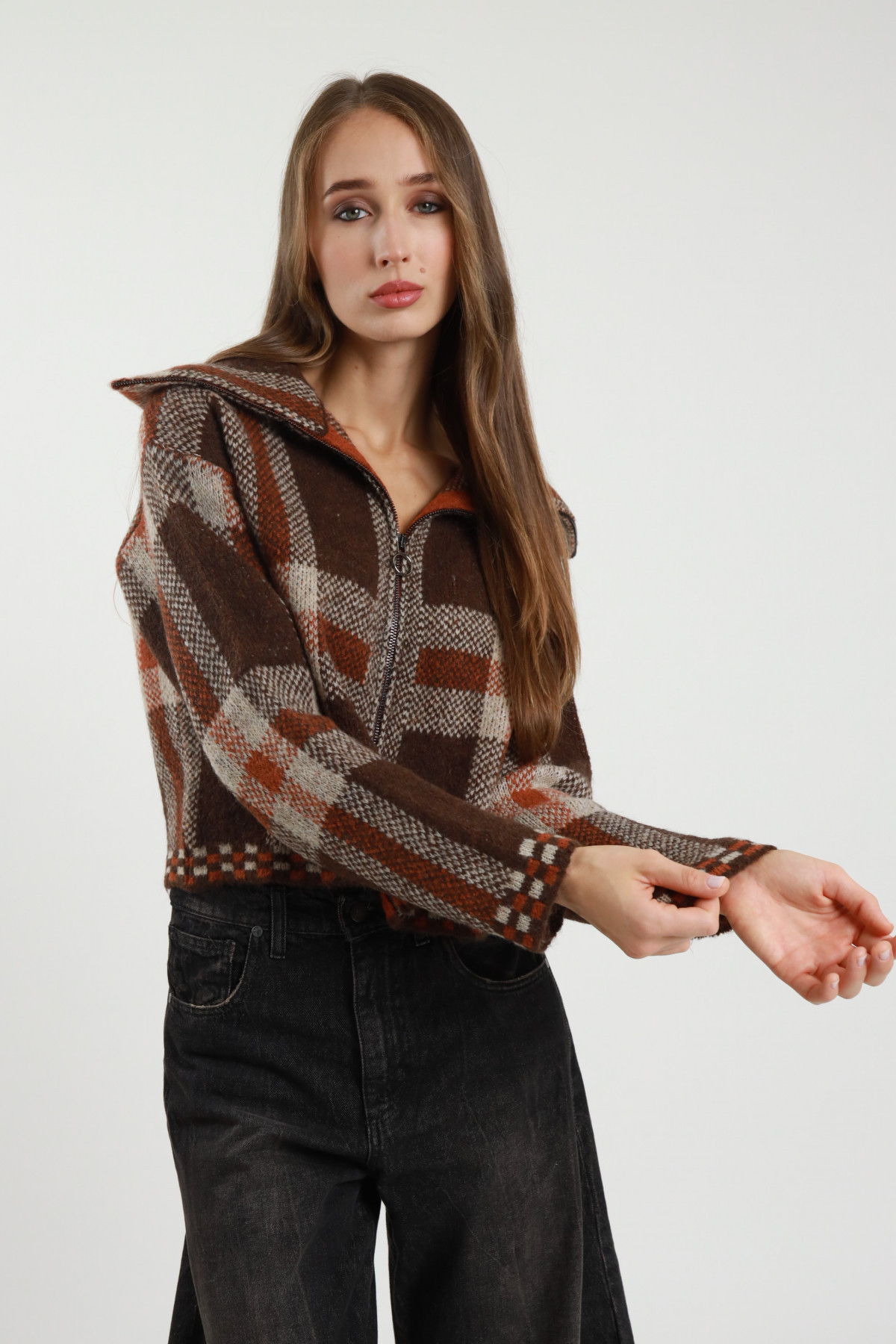 Giacca in Maglia con Zip