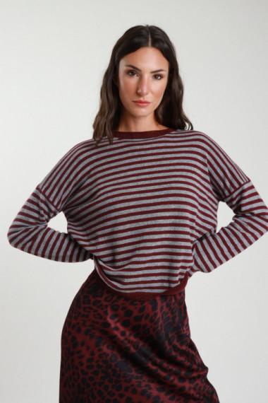 Maglia rigata 35%vi 30%pa 30%wo 5%ws