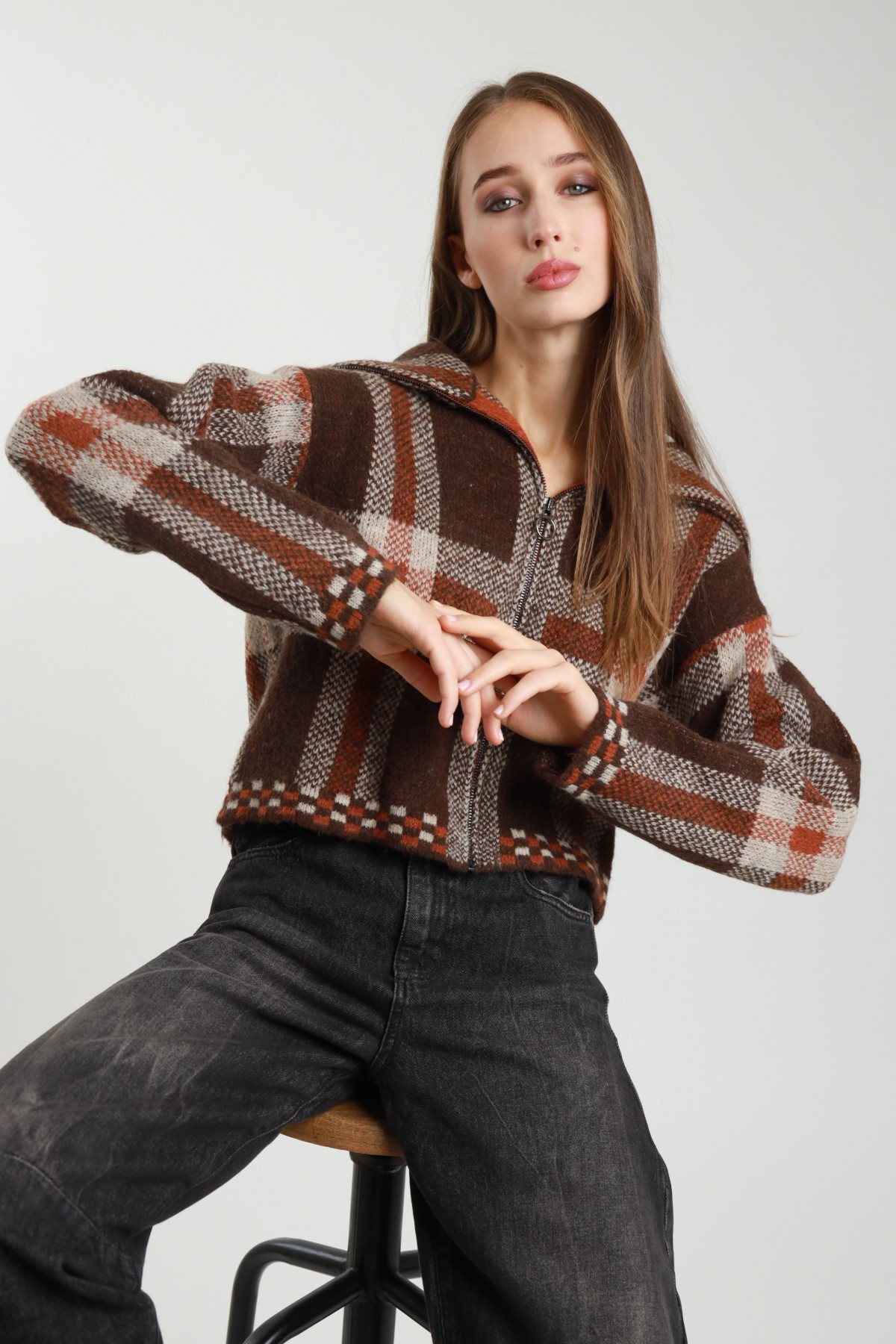 Giacca in Maglia con Zip