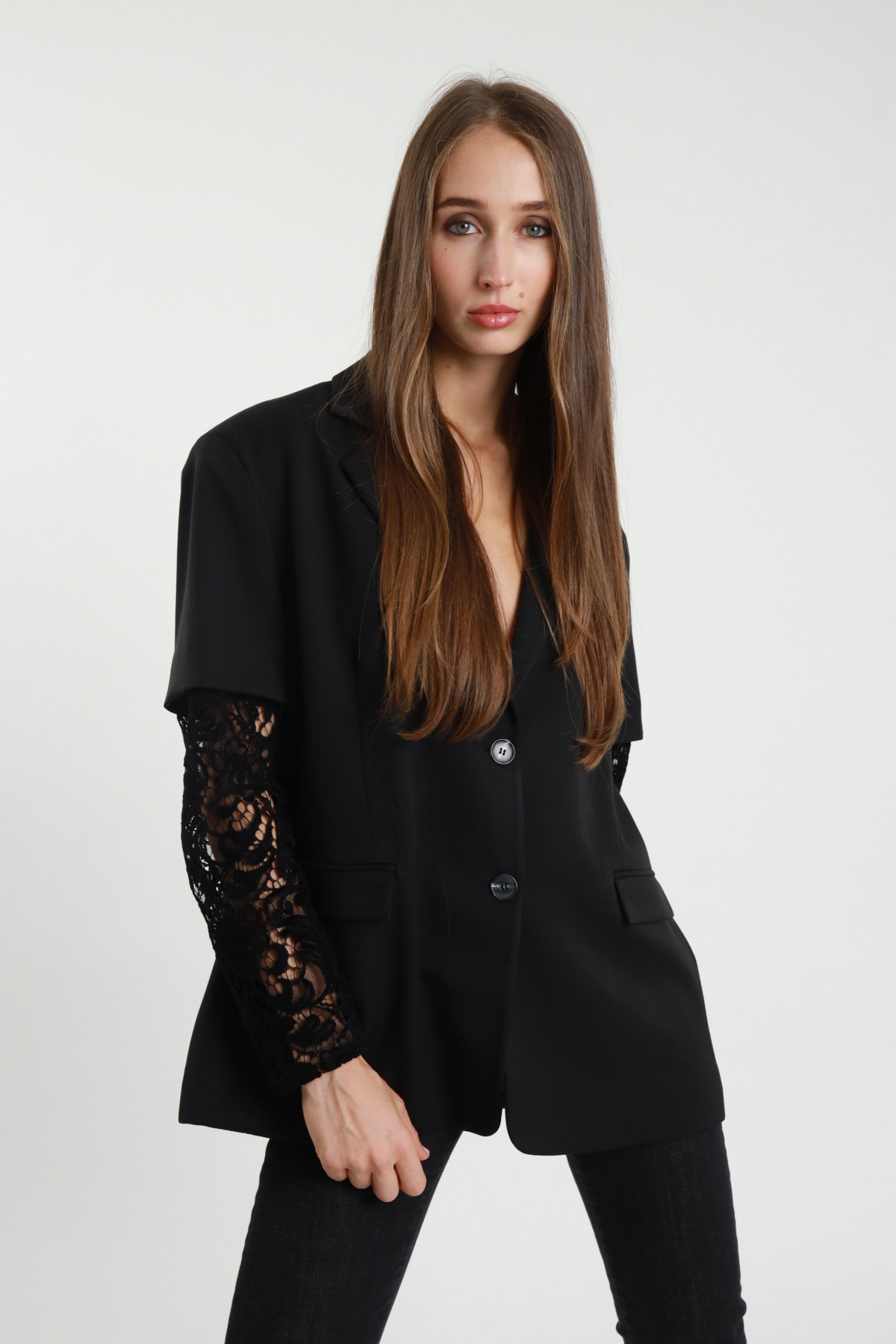 Lace sleeve jacket