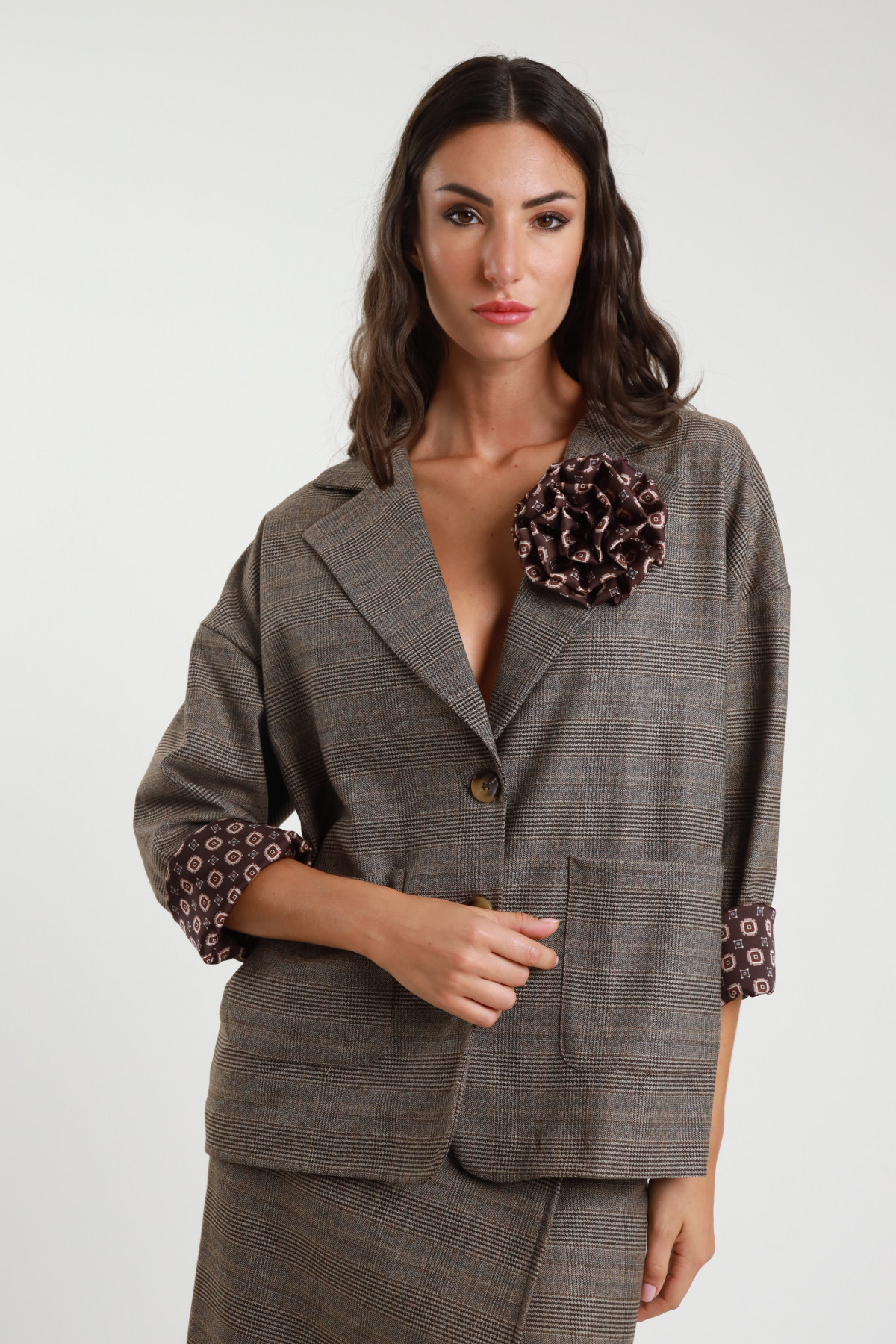 Over check jacket