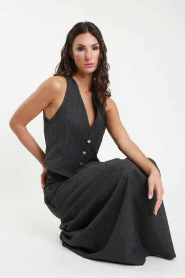 Gilet check 65%pl 33%vi 2%ea