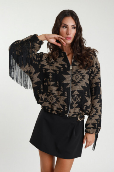 Bomber Jacquard Frange