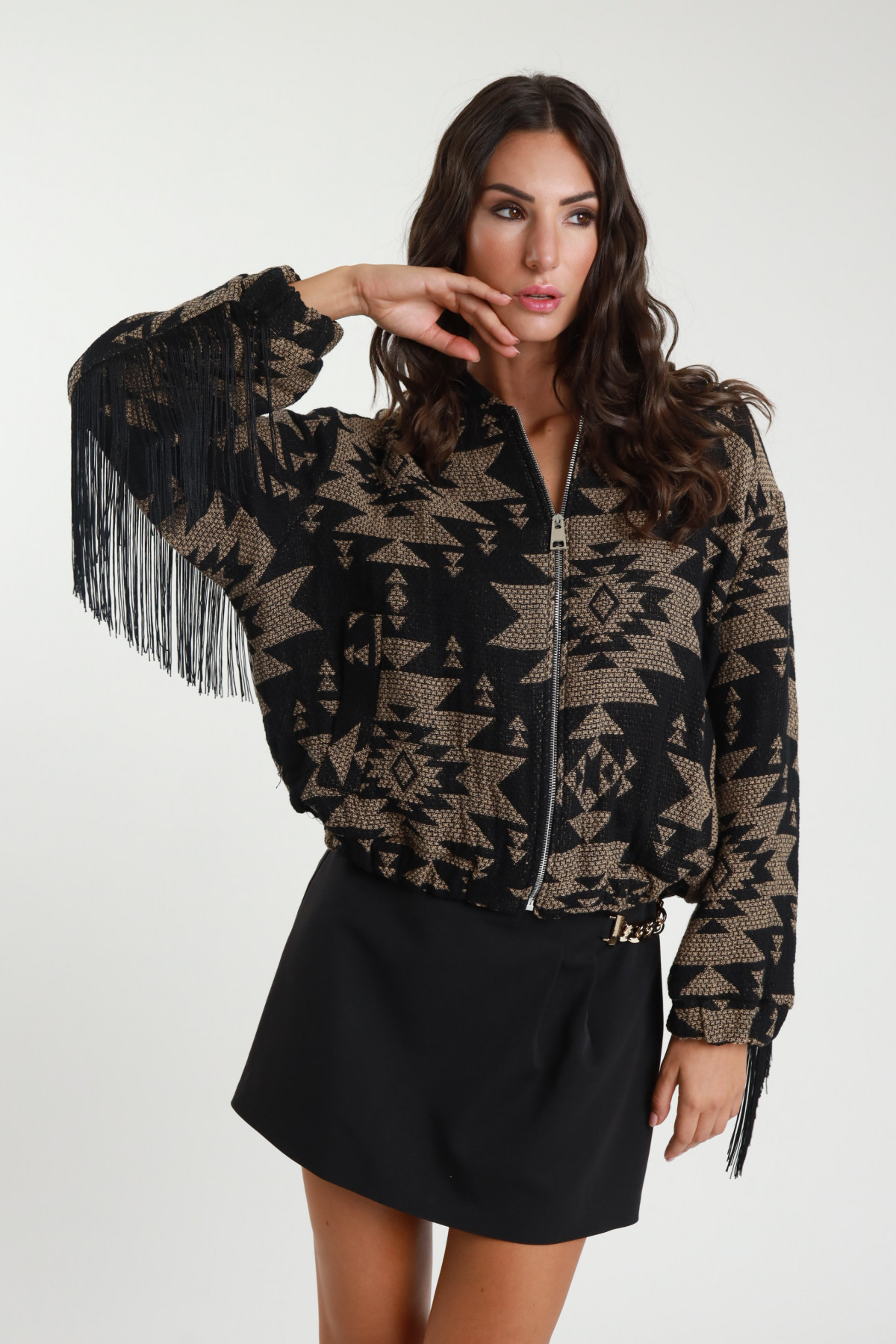Bomber Jacquard Frange