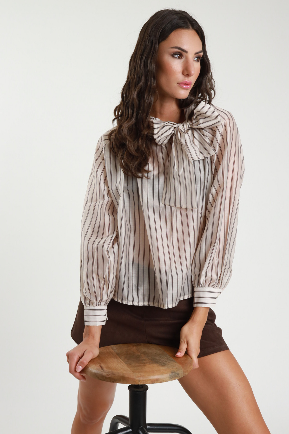 Camicia Gessata Fiocco