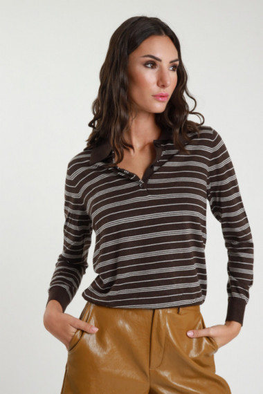 Polo in Maglia Righe