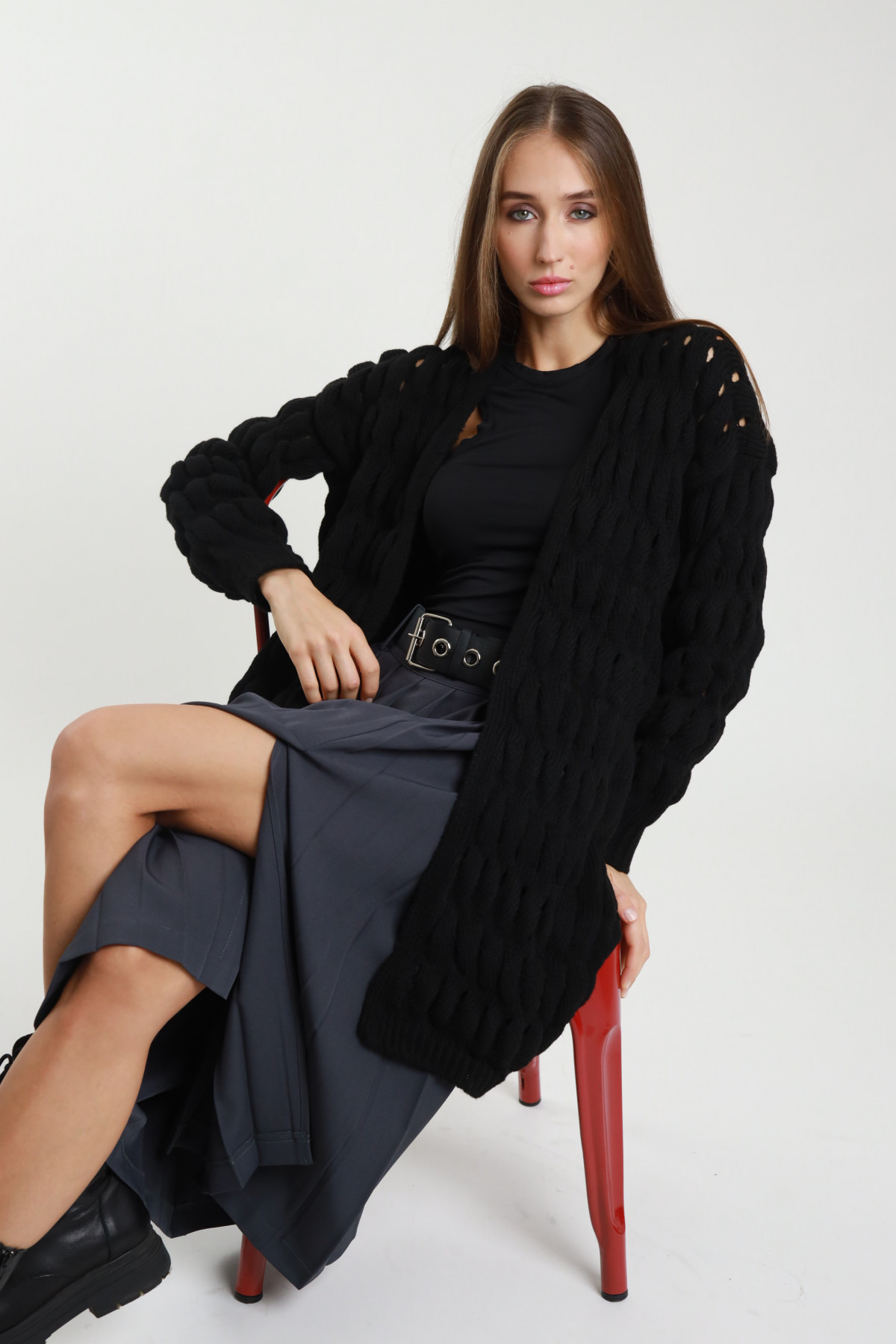 Cardigan Lungo Traforato