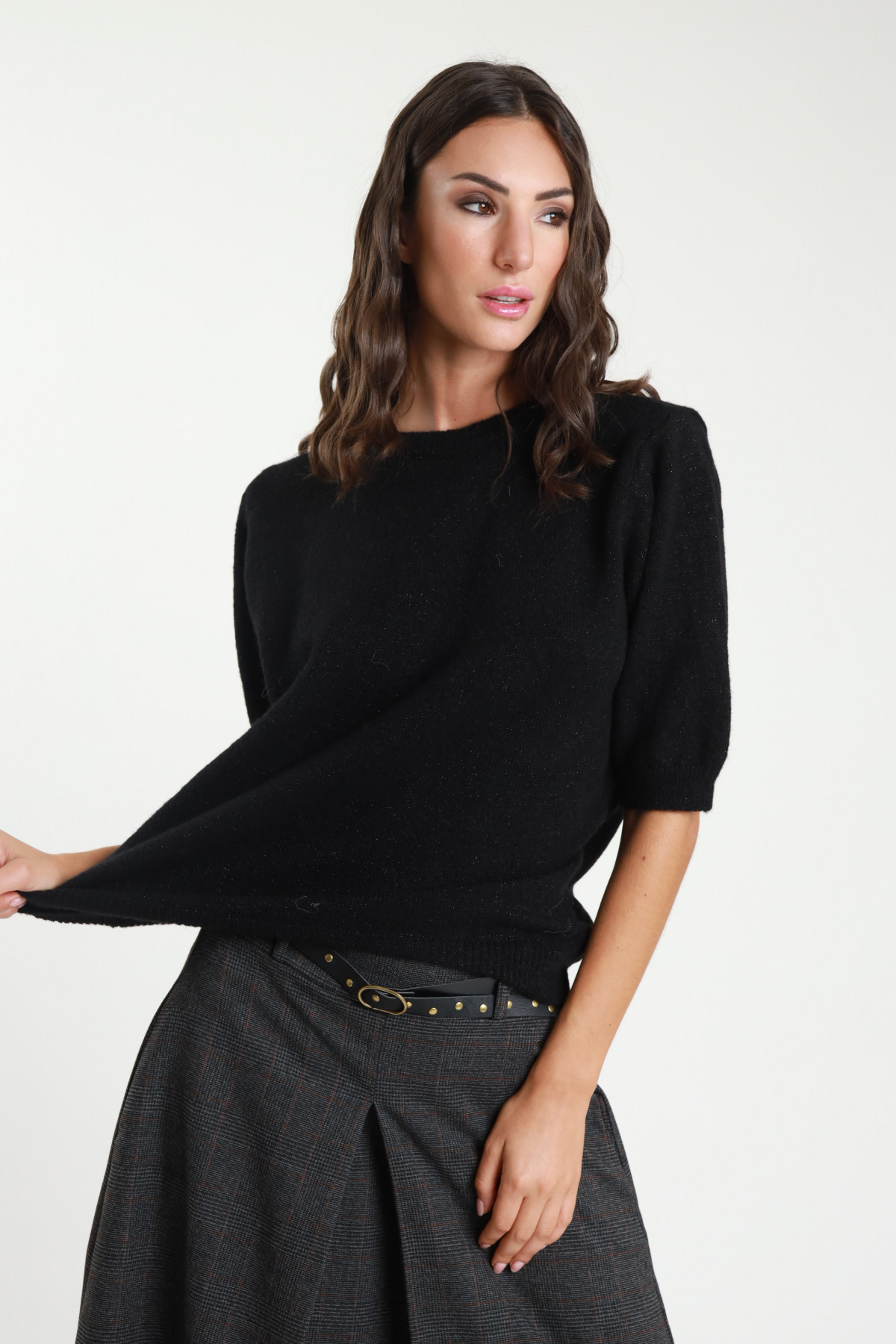 Maglioncino Maniche Corte Lurex