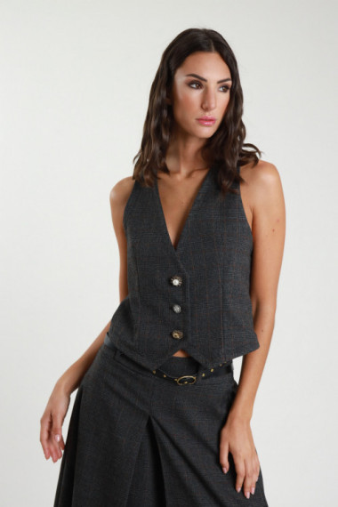 Gilet check 65%pl 33%vi 2%ea