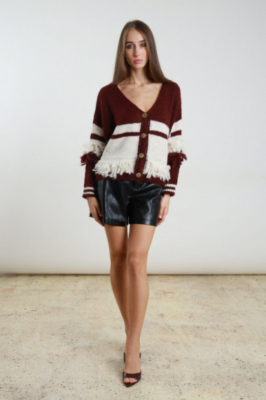 Strickjacke mit Fransen