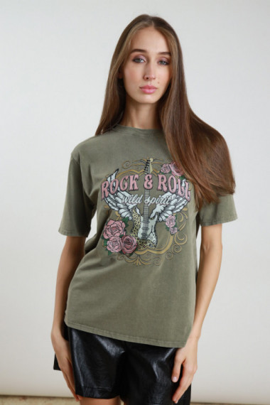 T-Shirt des marmorierten Drucks