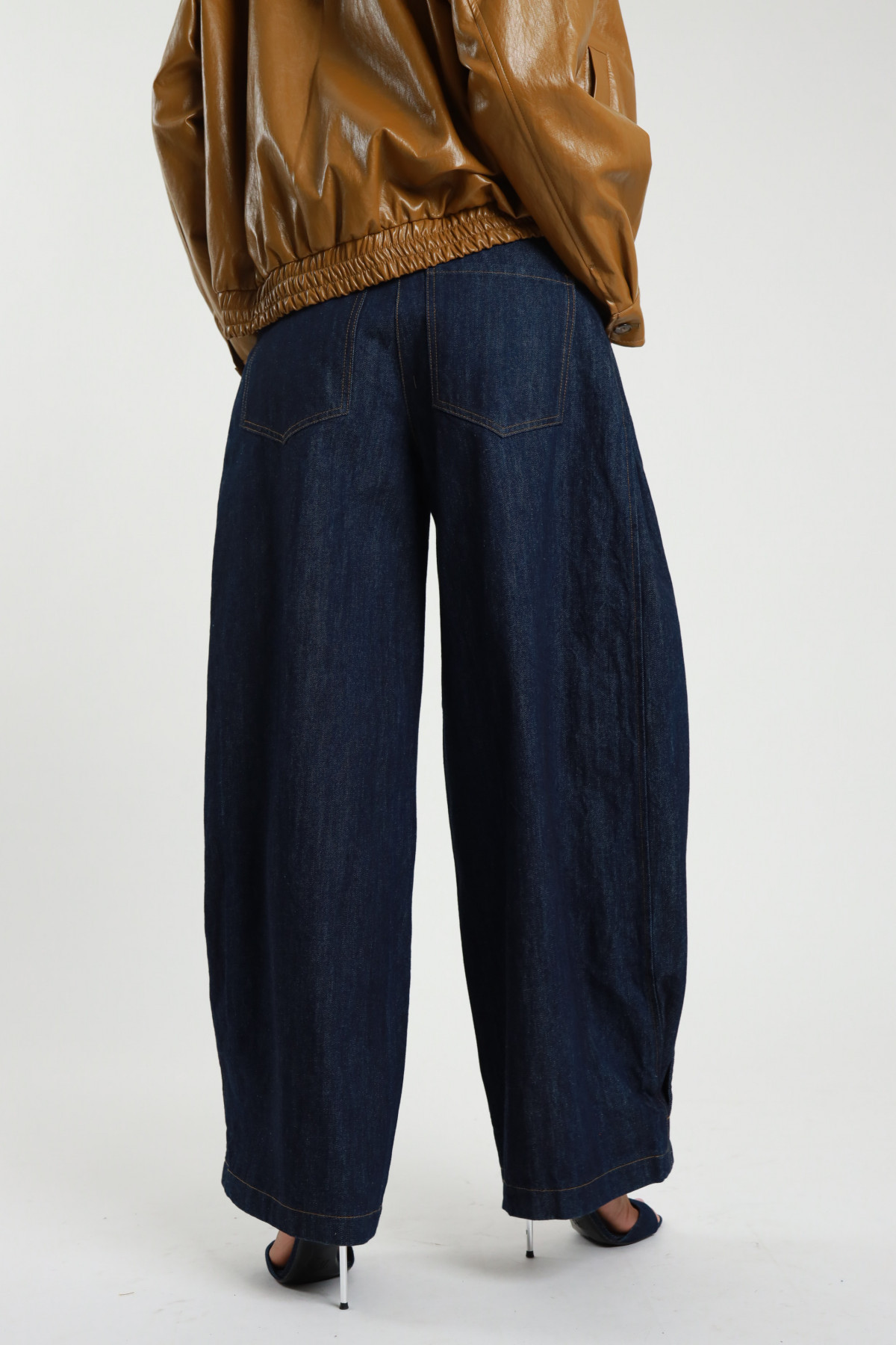 Pantalone jeans c/pieghe 100%co