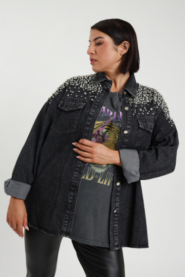 Susy Star - Camicia Denim Strass