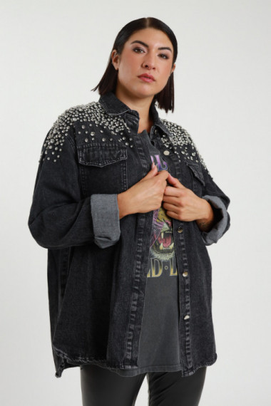 Susy Star - Camicia Denim Strass