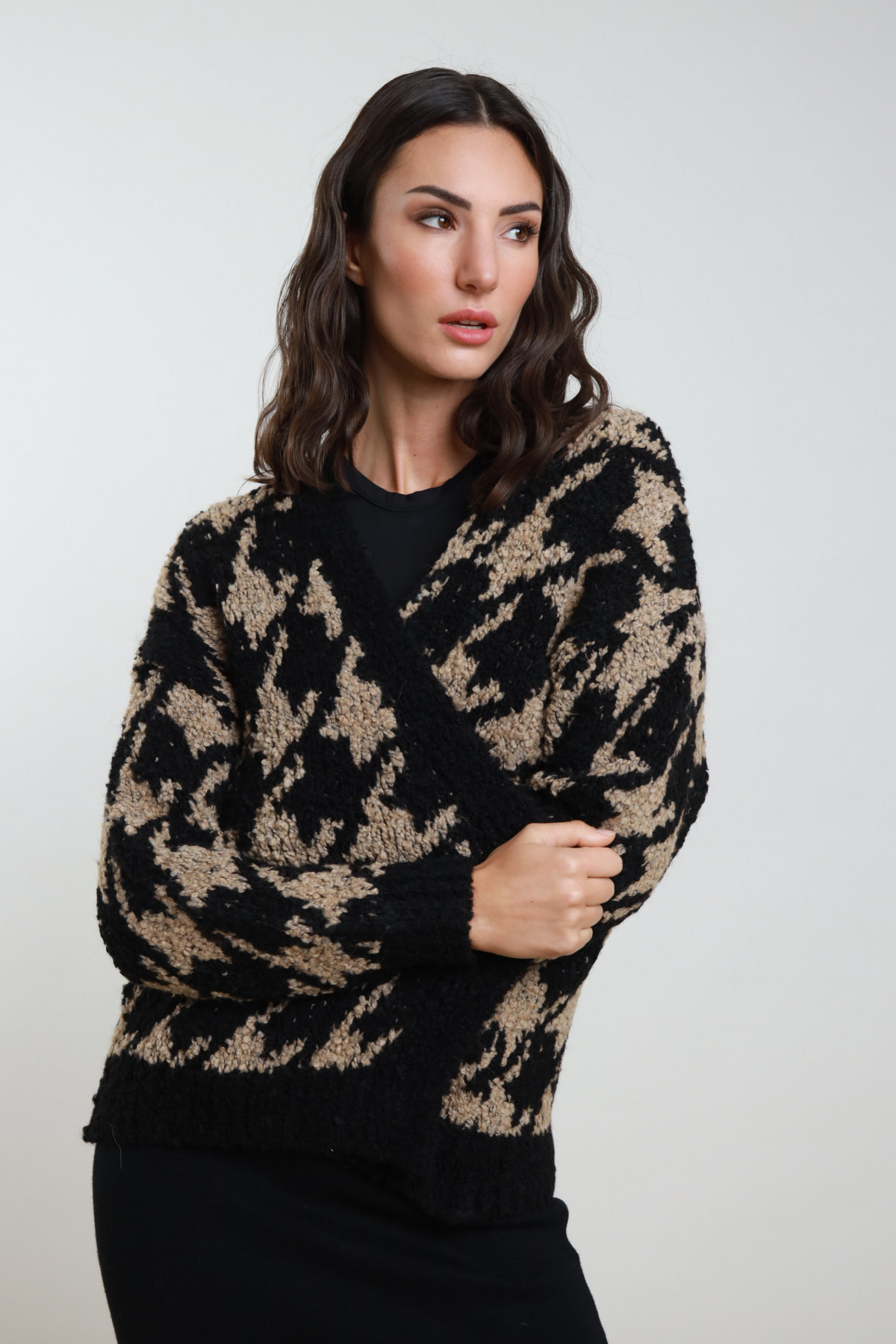 Cardigan Pied De Poule