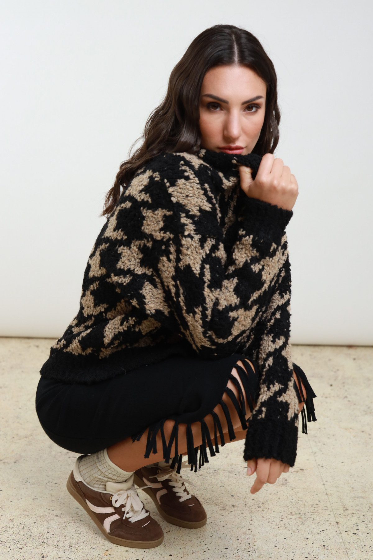 Cardigan Pied De Poule