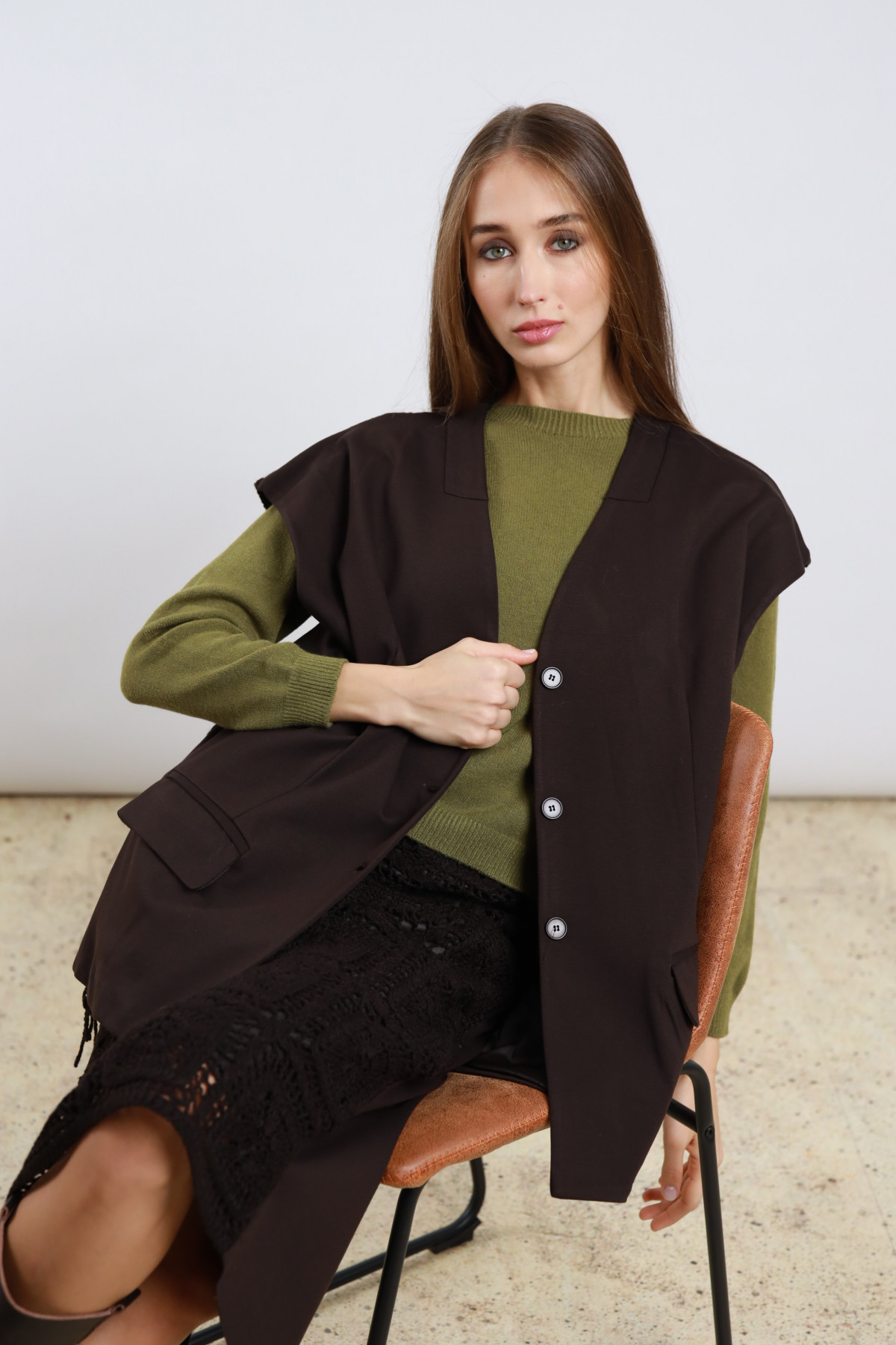Gilet fringes and crochet