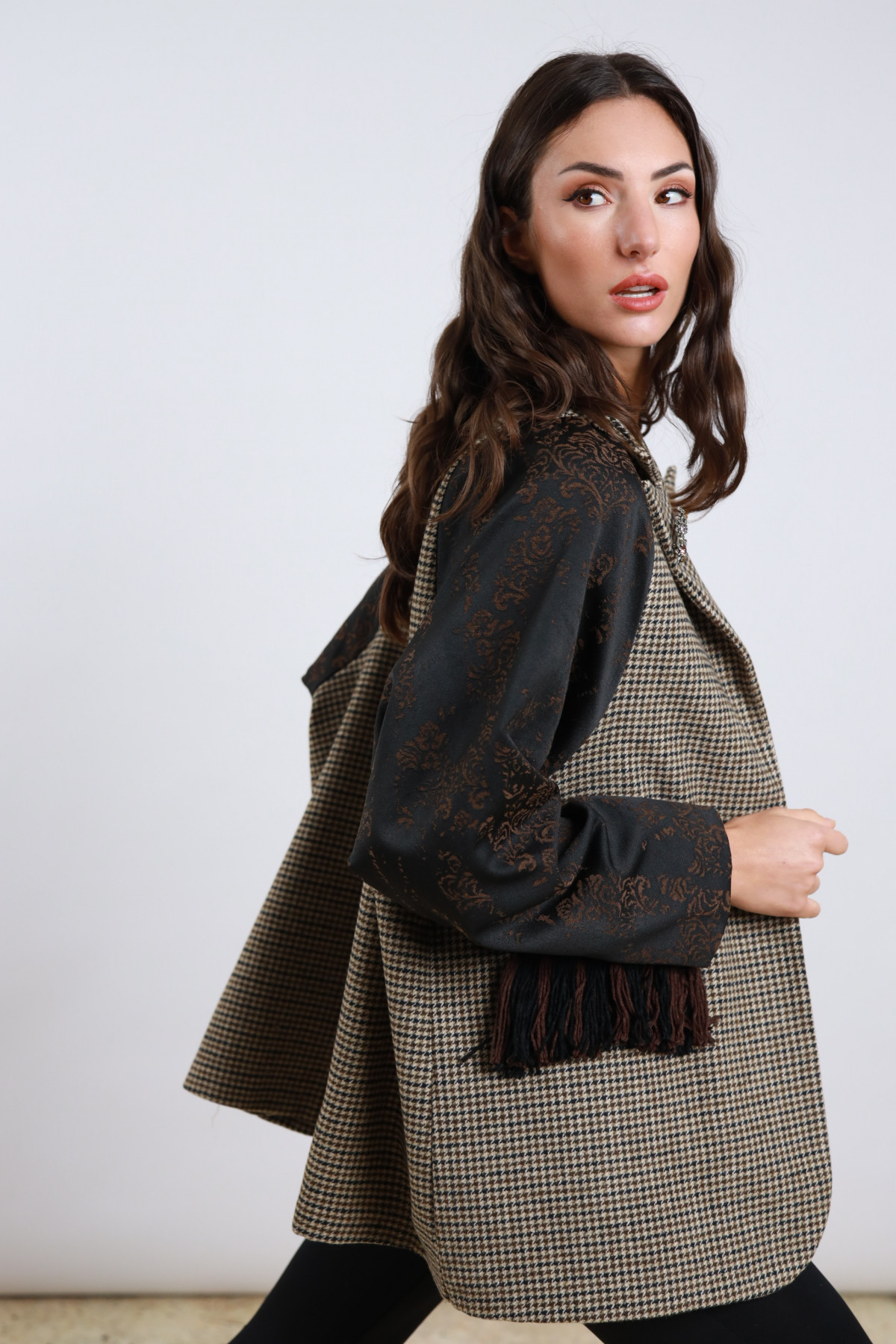 Giacca C/jaquard 75%pl 15%wo 10%af