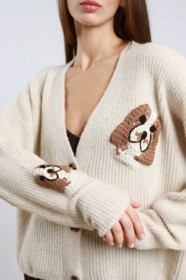 Cardigan Ricamo Cane