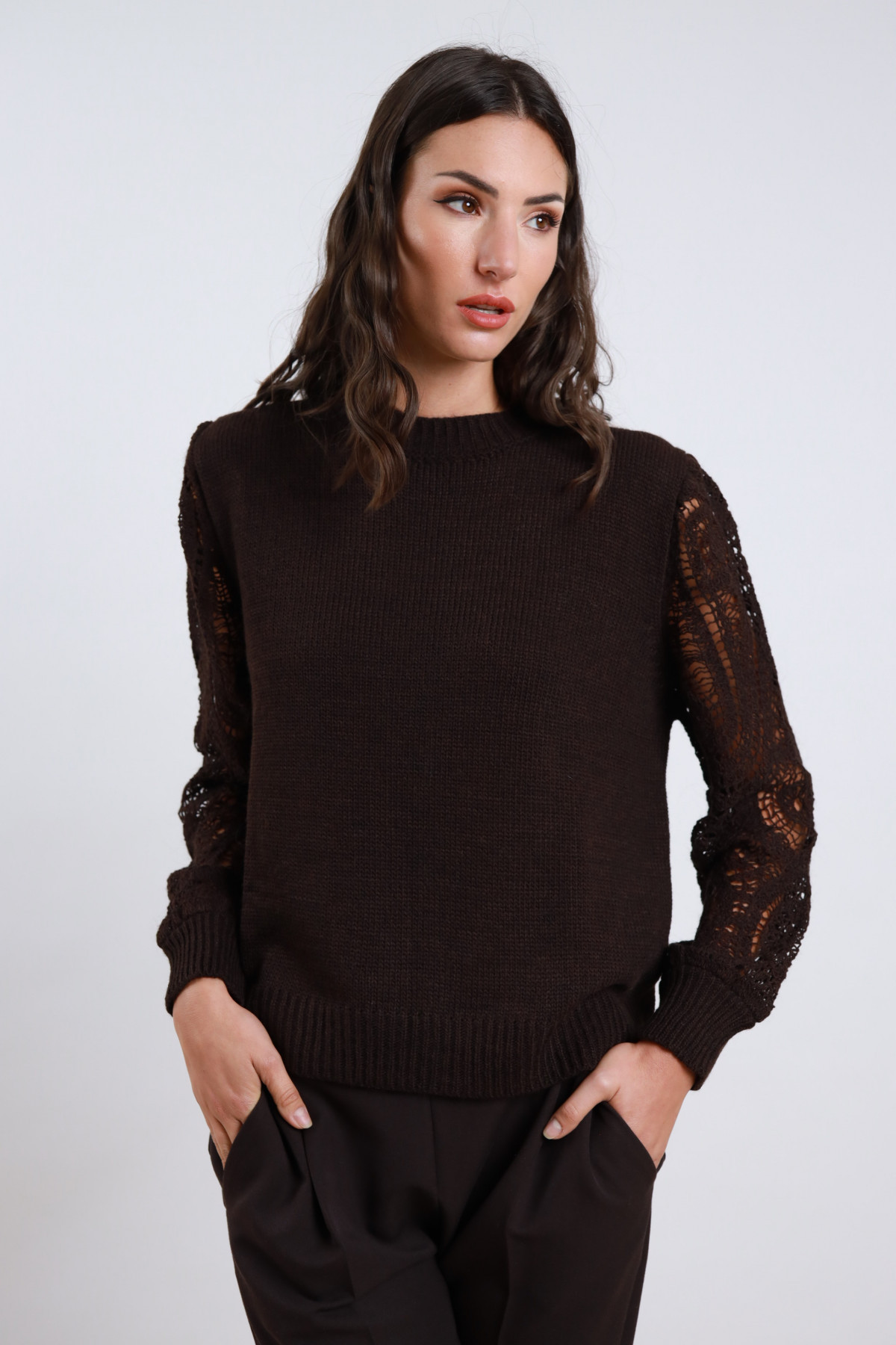 Maglia Maniche Crochet
