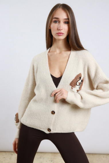 Cardigan Ricamo Cane
