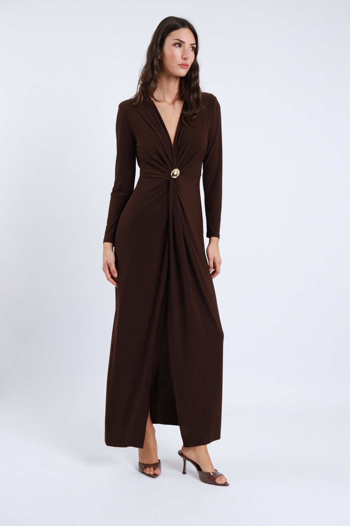 Abito c/spacco +accessorio 95%pl 5%ea