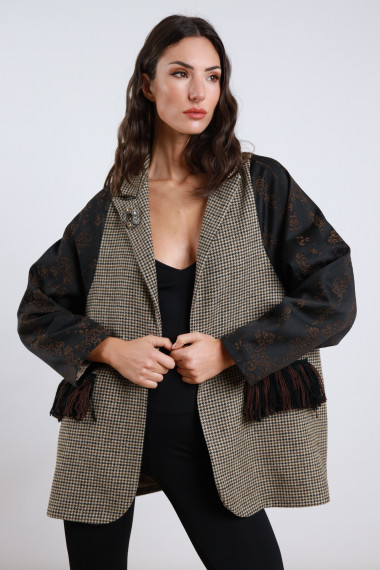 Blazer Jacquard Pied de Poule