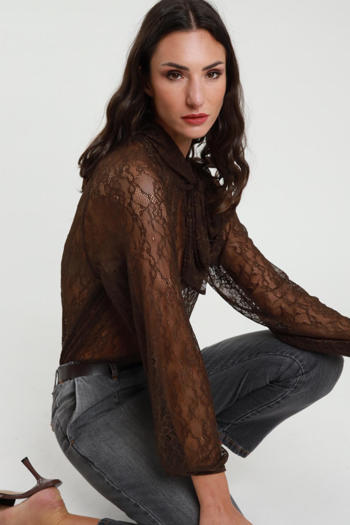 Camicia Pizzo Fiocco