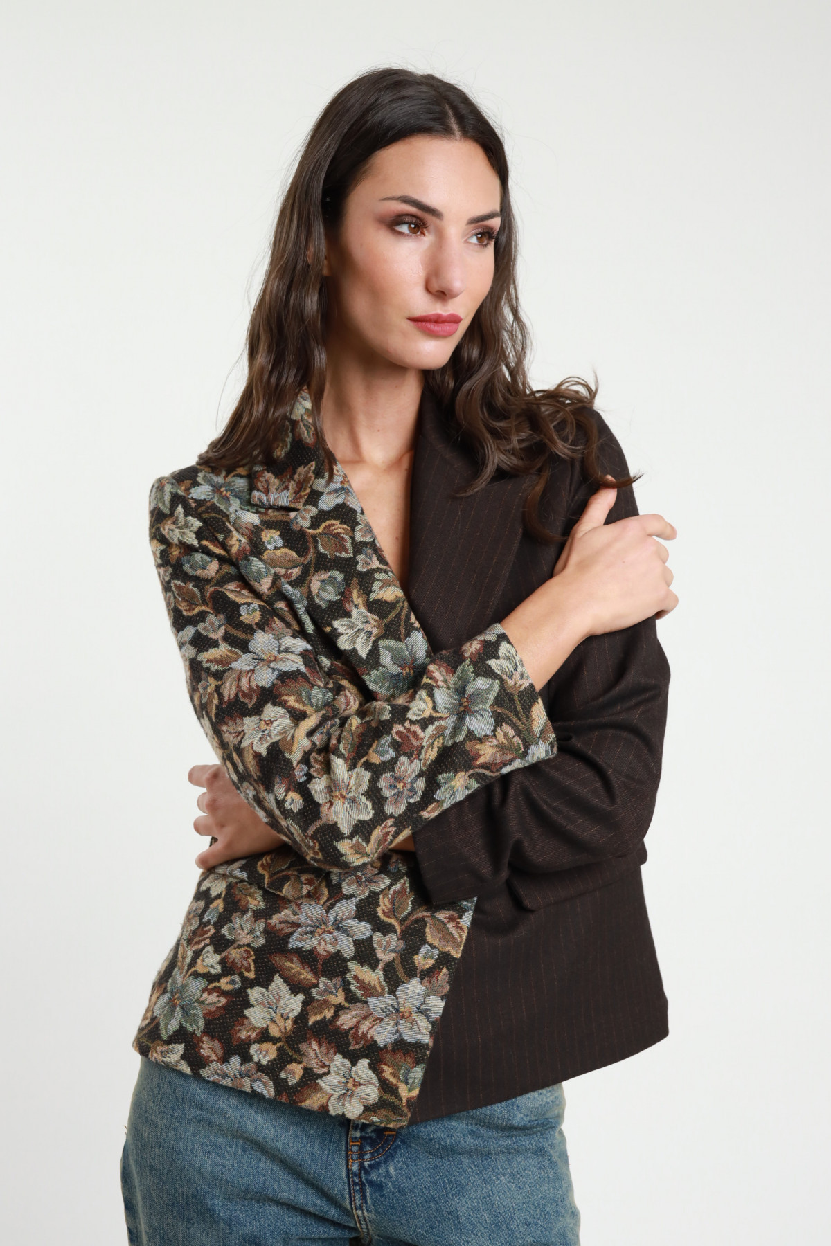 Blazer aus Bi-Stoff