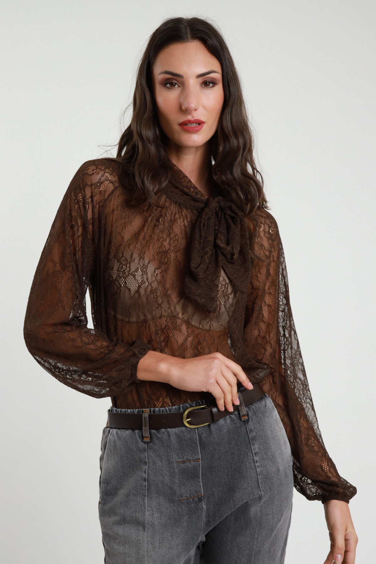 Camicia Pizzo Fiocco