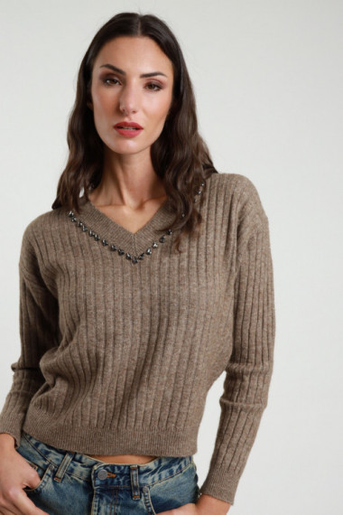 Scollo V c/strass 85%pl 9%wo 6%ea