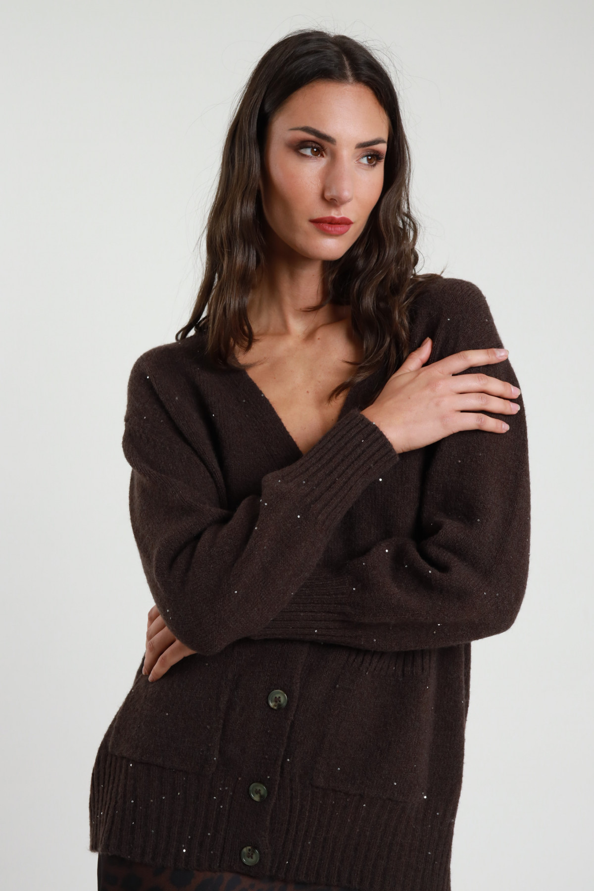 Cardigan Over Micro Paillettes