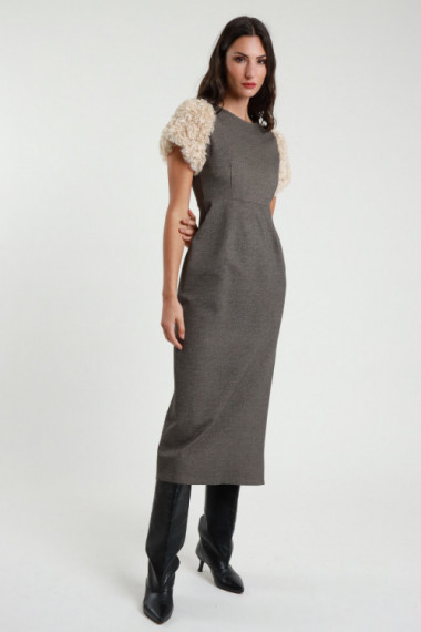 Faux fur dress
