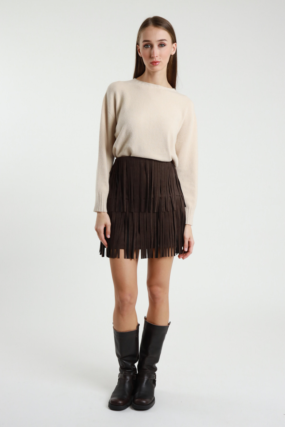 Fringe miniskirt