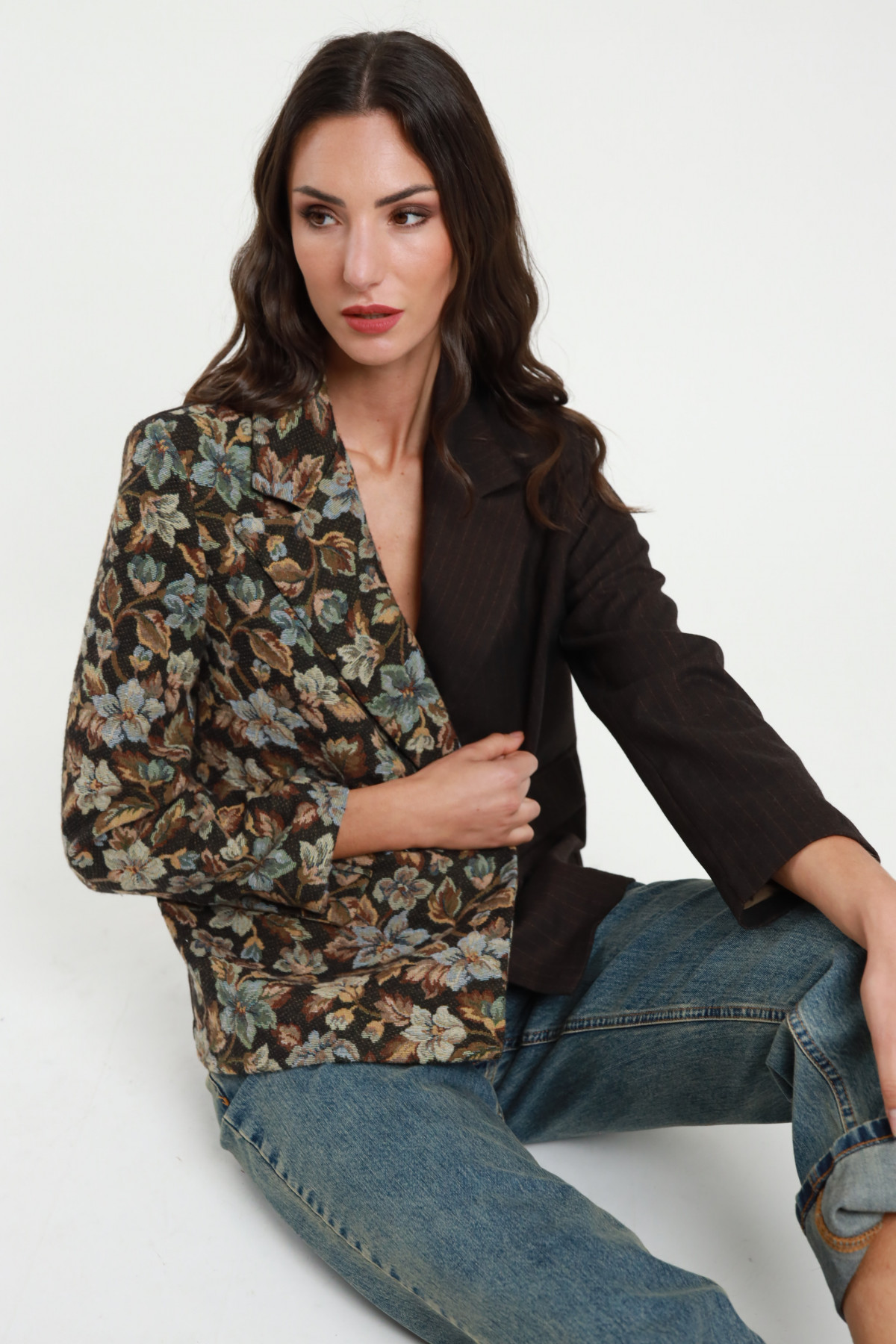 Blazer aus Bi-Stoff