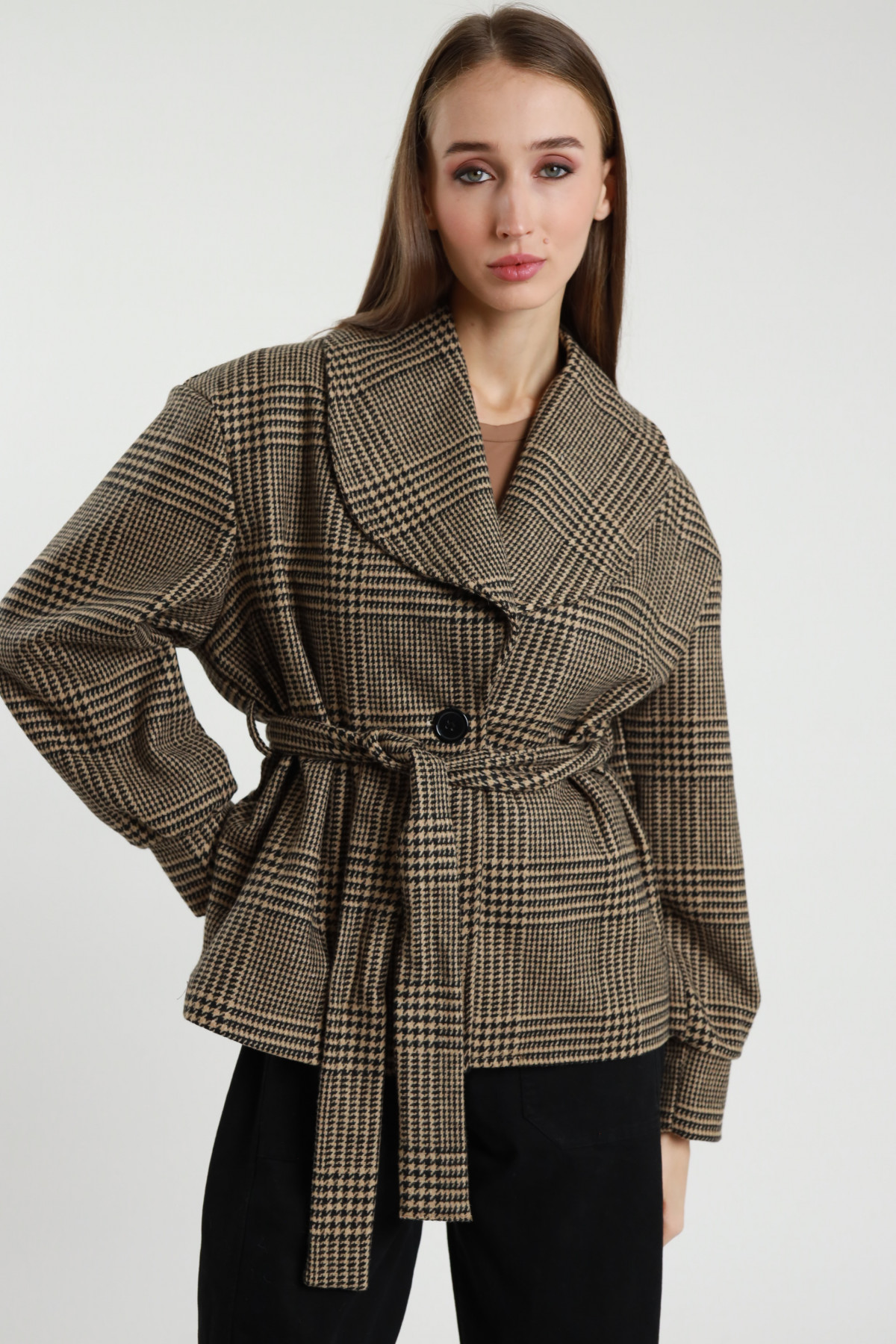 Jacke mit Hahnentrittmuster