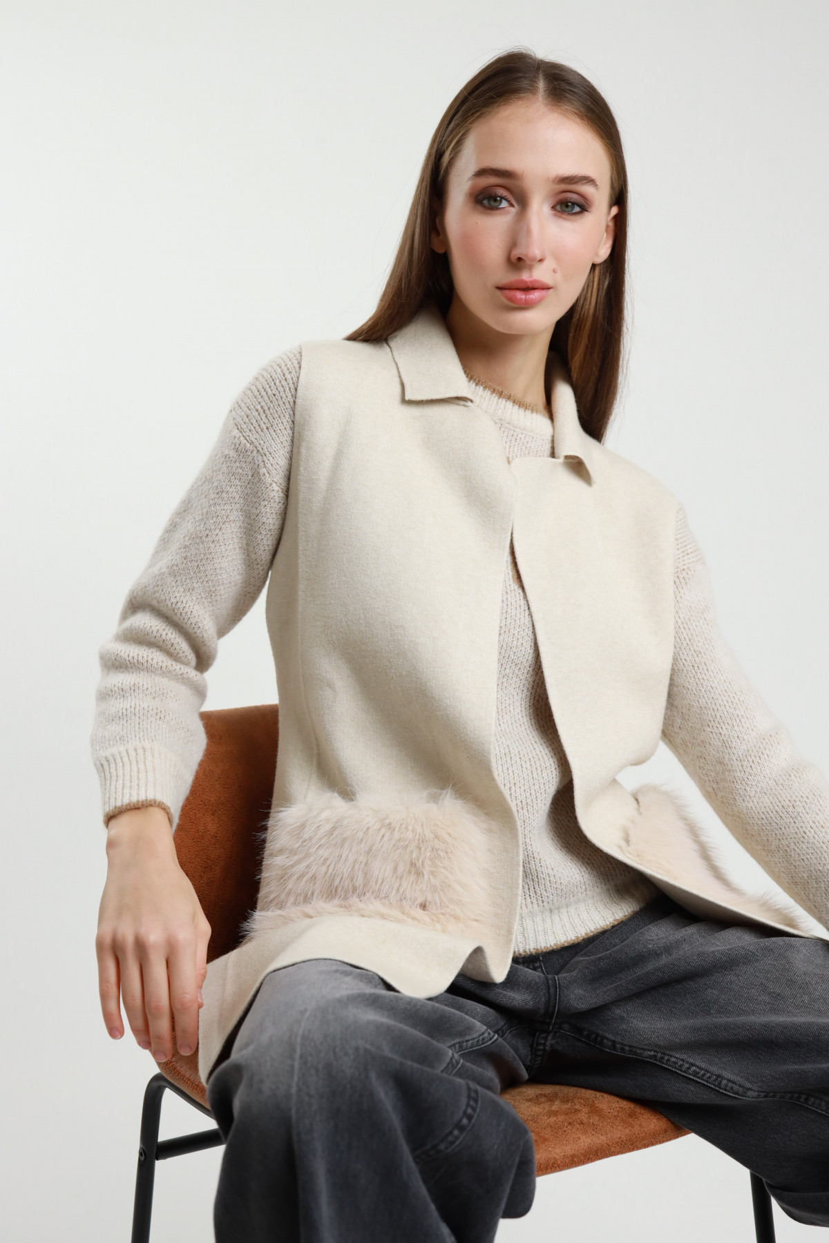 Rever waistcoat + eco fur